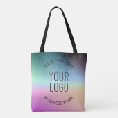 Logo uploaden | Kleurrijke veranderende gradiëntkl Tote Bag (Achterkant)