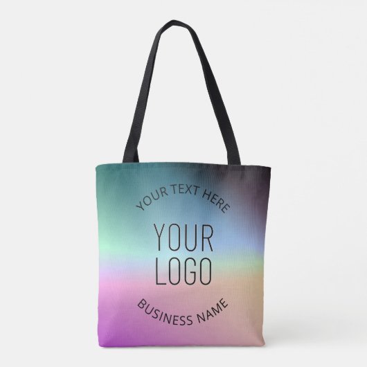 Logo uploaden | Kleurrijke veranderende gradiëntkl Tote Bag (Achterkant)