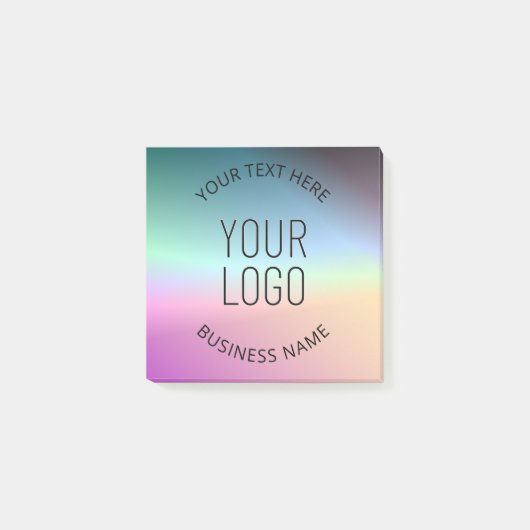 Logo uploaden | Kleurrijke veranderende verloopkle Post-it® Notes (Voorkant)