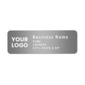 Logo uploaden | Modern gradiënt grijs retouradres Etiket (Voorkant)