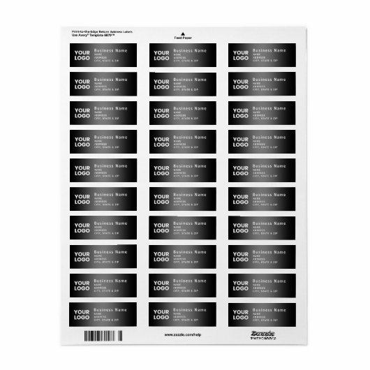 Logo uploaden | Modern gradiënt grijs retouradres Etiket (Full Sheet)