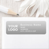 Logo uploaden | Modern gradiënt grijs retouradres Etiket (Insitu)