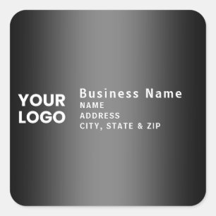 Logo uploaden   Modern gradiënt grijs retouradres Vierkante Sticker