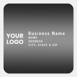 Logo uploaden   Modern gradiënt grijs retouradres Vierkante Sticker