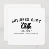 Logo uploaden | Wit & Zwart (bewerkbaar) Kaart (Voorkant / Achterkant)