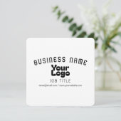 Logo uploaden | Wit & Zwart (bewerkbaar) Kaart (Staand voorkant)