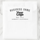 Logo uploaden | Wit & Zwart (bewerkbaar) Rechthoekige Sticker (Tas)