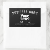 Logo uploaden | Zwart-wit (bewerkbaar) Rechthoekige Sticker (Tas)