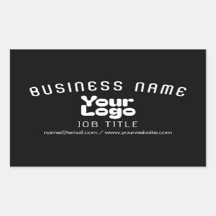 Logo uploaden   Zwart-wit (bewerkbaar) Rechthoekige Sticker