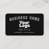 Logo uploaden | Zwart-wit (bewerkbaar) Visitekaartje (Voorkant)