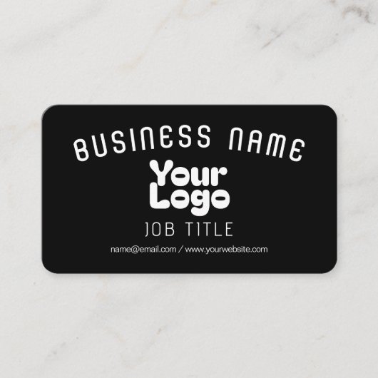 Logo uploaden | Zwart-wit (bewerkbaar) Visitekaartje (Voorkant)