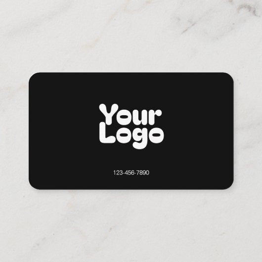 Logo uploaden | Zwart-wit (bewerkbaar) Visitekaartje (Achterkant)