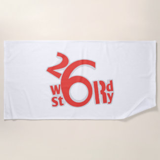 logo van 26 woord verhaal strandlaken