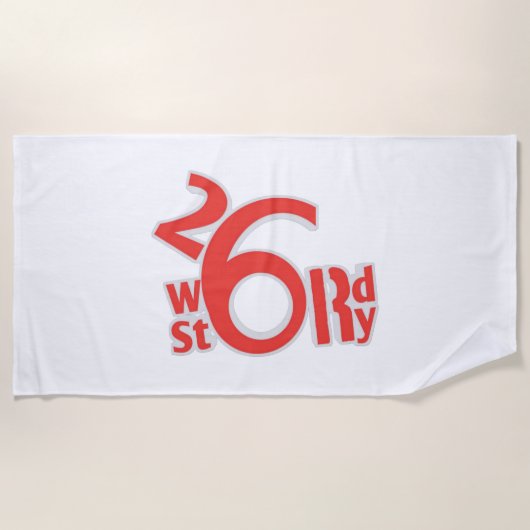 logo van 26 woord verhaal strandlaken (Voorkant)