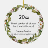 Logo van aangepast bedrijf - Bedankt voor de feest Keramisch Ornament (Achterkant)