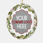 Logo van aangepast bedrijf - Bedankt voor de feest Keramisch Ornament (Links)