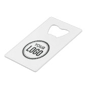 Logo van aangepast bedrijf creditkaart flessenopener (Voorkant Gekanteld)