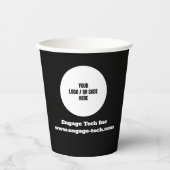 Logo van aangepast bedrijf | Naam | Stijlvolle zwa Papieren Bekers (Voorkant)