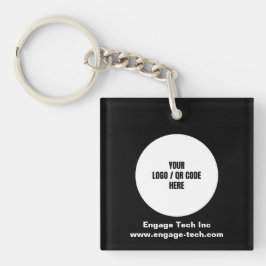 Logo van aangepast bedrijf | Naam | Stijlvolle zwa Sleutelhanger