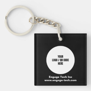 Logo van aangepast bedrijf Naam Stijlvolle zwa Sleutelhanger