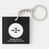 Logo van aangepast bedrijf | Naam | Stijlvolle zwa Sleutelhanger (Achterkant)