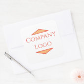 Logo van aangepast bedrijf vierkante sticker (Envelop)