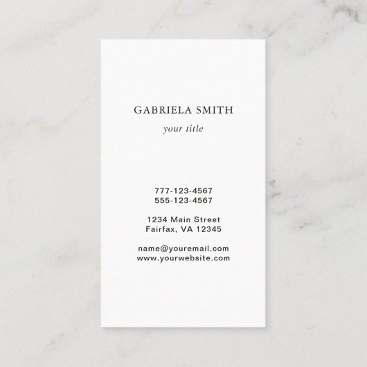 Logo van aangepast bedrijf visitekaartje (Achterkant)