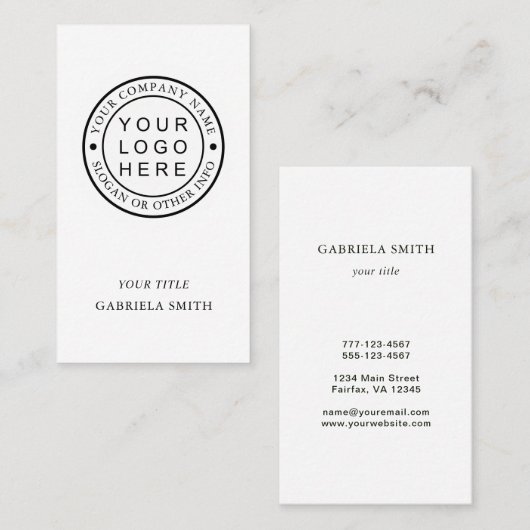 Logo van aangepast bedrijf visitekaartje (Voorkant / Achterkant)