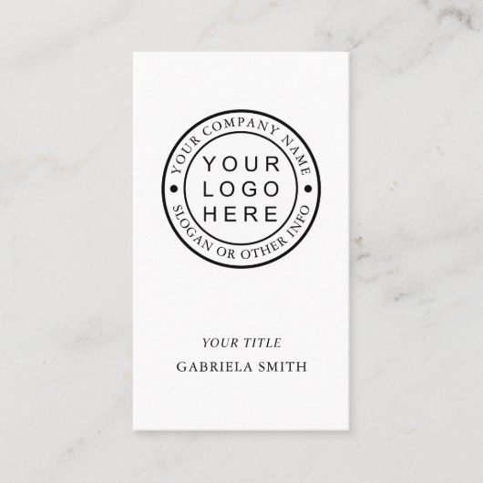 Logo van aangepast bedrijf visitekaartje (Voorkant)