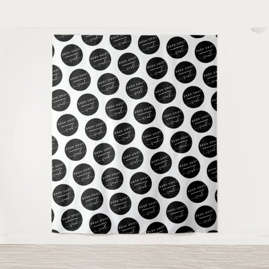 Logo van aangepast bedrijf wandkleed (Voorkant)