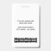 Logo van aangepast ziekenhuis en foto-elegant-id badge (Back)