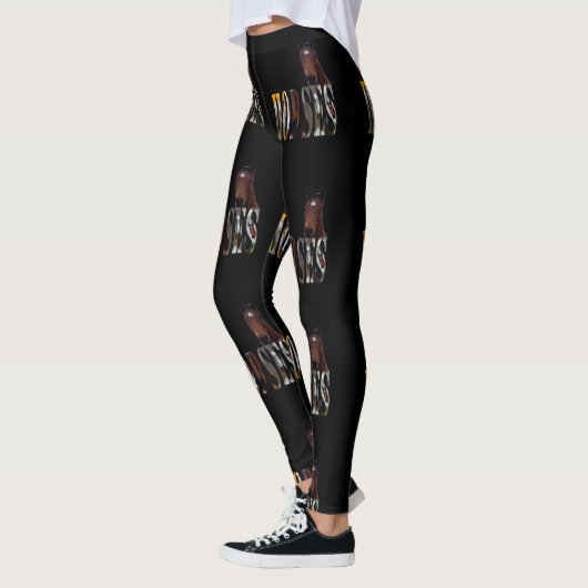 Logo van Afbeelding van paarden en van paarden, zw Leggings (Links)