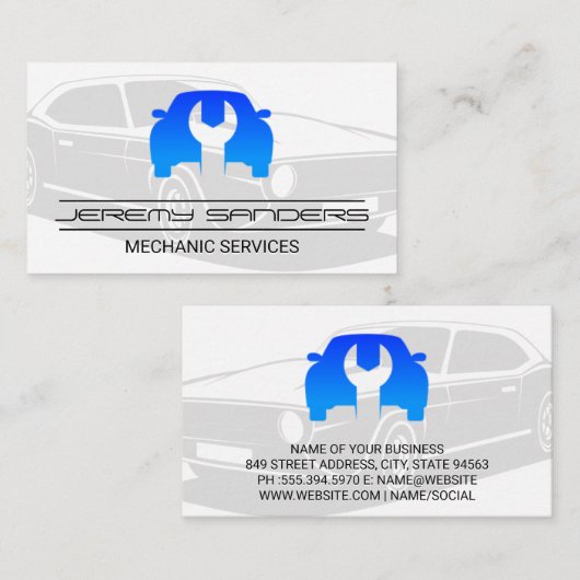 Logo van auto's visitekaartje (Voorkant / Achterkant)