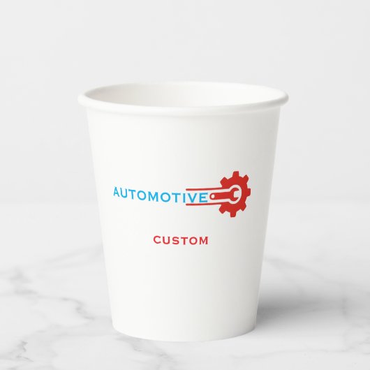 Logo van autoversnelling papieren bekers (Voorkant)