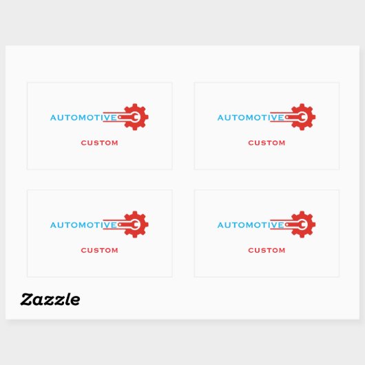 Logo van autoversnelling rechthoekige sticker (Vel)