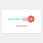 Logo van autoversnelling rechthoekige sticker (Voorkant)