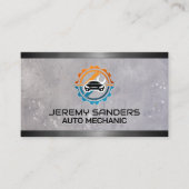 Logo van autowerkplaatsservice | Mechanic Tech Visitekaartje (Voorkant)