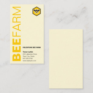 LOGO van BEE Boerderij Typografie Verticale Visite Visitekaartje