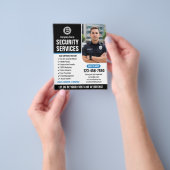 Logo van beveiligingsbedrijf Blue Custom Flyer (Hand)