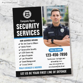 Logo van beveiligingsbedrijf Blue Custom Flyer
