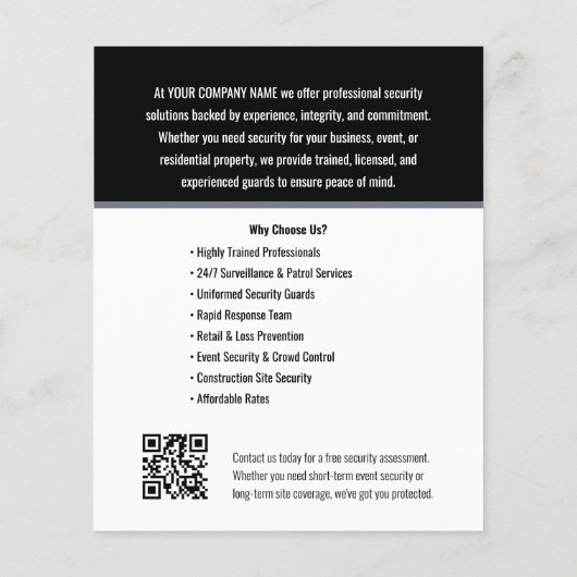 Logo van beveiligingsbedrijf Gray Custom Flyer (Achterkant)