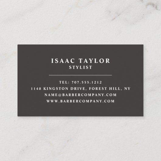 Logo van bier, Mannen Barbers Visitekaartje (Achterkant)