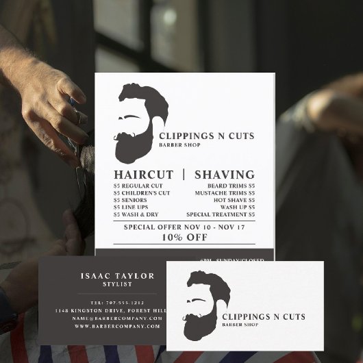 Logo van bier, Mannen Barbers Visitekaartje
