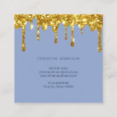 logo van bijen en blauwe hydrangea vierkant visite vierkante visitekaartje (Achterkant)