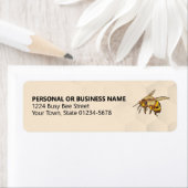 Logo van bijen en Honeycomb Watermerk Satin Gold L Etiket (Insitu)