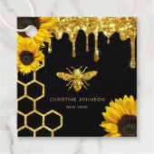 logo van bijen en zonnebloemen bedankjes labels (Voorkant)