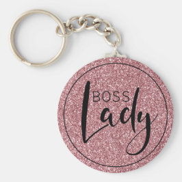 Logo van Boss Lady trendy meisjesachtig roze glitt Sleutelhanger