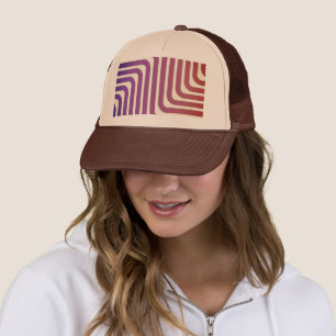 Logo van Custom Lines Gedrukt Lichtbruin en Bruin Trucker Pet