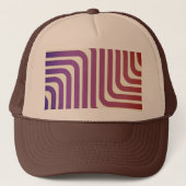 Logo van Custom Lines Gedrukt Lichtbruin en Bruin Trucker Pet (Voorkant)