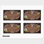 Logo van de bruine-boomschors-zilver-Lijst Rechthoekige Sticker (Vel)